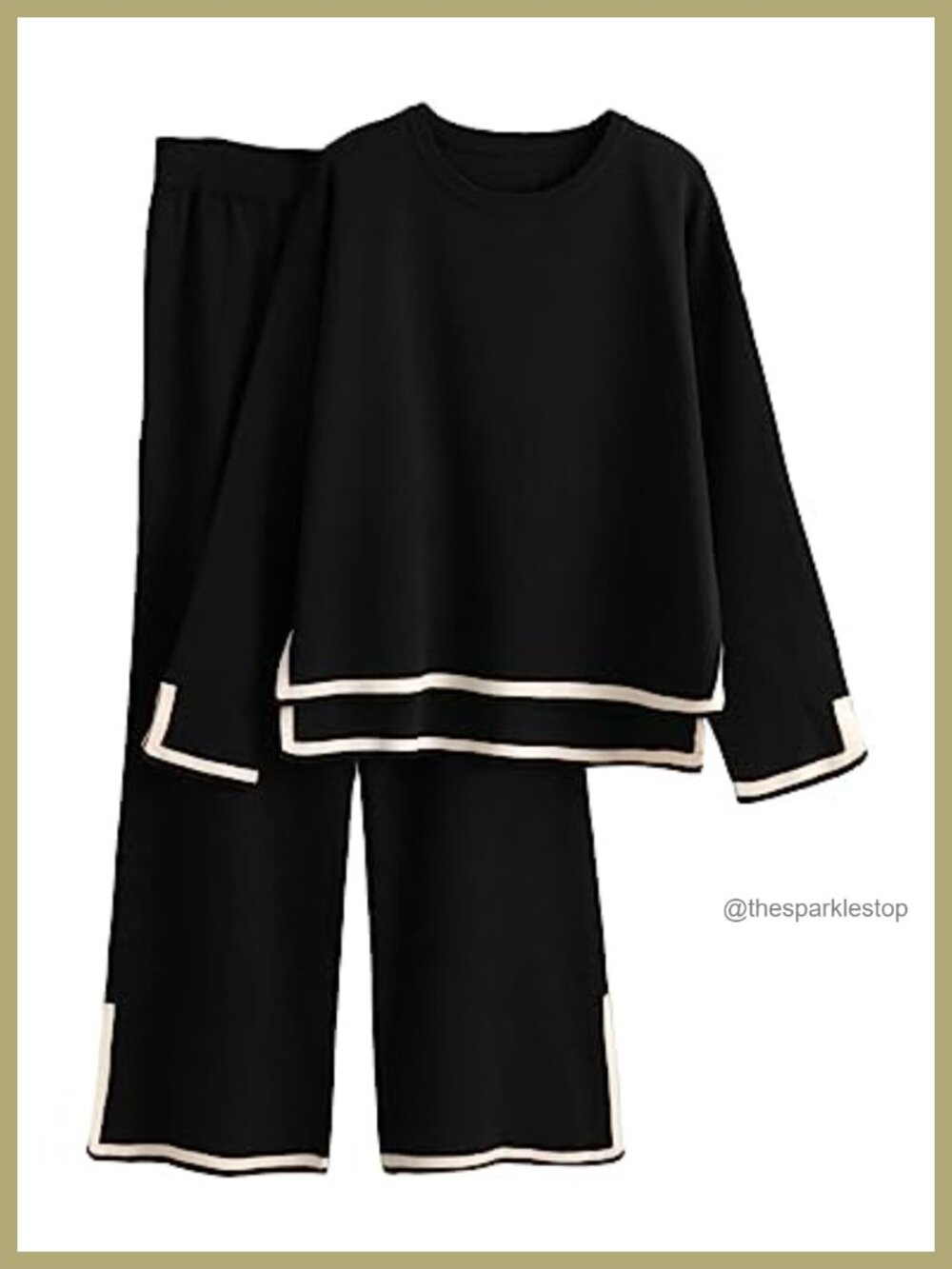Women's 2 Piece Knit Sweater Lounge Set Wide Leg Pants Tracksuit